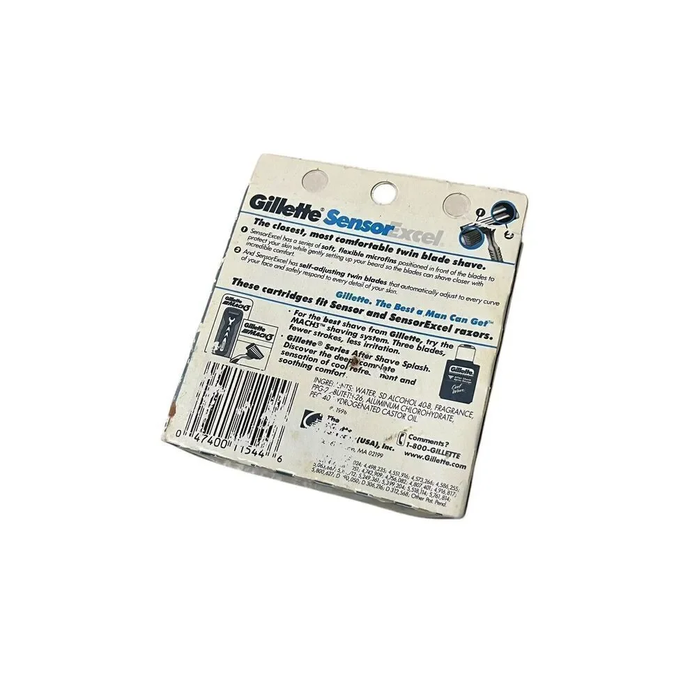 New Gillette Sensor Excel Cartridges For Men 1996 Deadstock